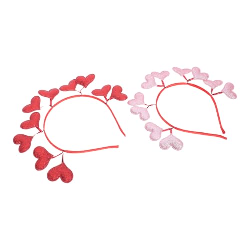 VICASKY 4 Stck. Herz Haarreif für Party und Valentinstag Leichtes Dehnbares Stirnband Bequemes Haarschmuck für Frauen und Mädchen Geeignet für Hochzeit Geburtstag Festtage von VICASKY
