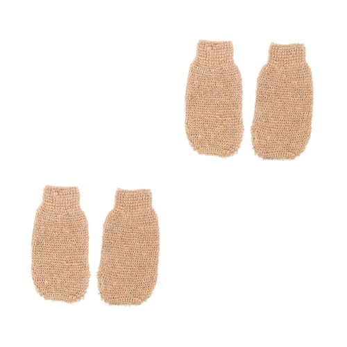 VICASKY 4 Stck. Peeling-badehandschuhe aus Langlebigem Ramie-jute-material für Ganzkörper-exfoliation und Massage Dehnbar Wiederverwendbar Passend für Damen Herren von VICASKY