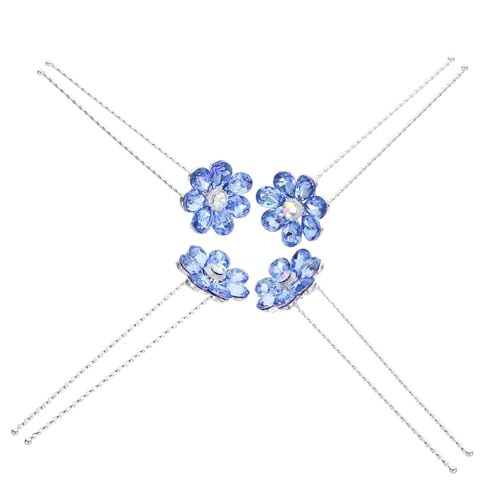 VICASKY 4 Stck. Strass-Haarnadel Haarschmuck für Damen Braut Haar Strass Hochzeitshaar Blumen Haarnadel für Frauen Haarnadel in Form einer Blume in U-Form Strasssteine Blue von VICASKY