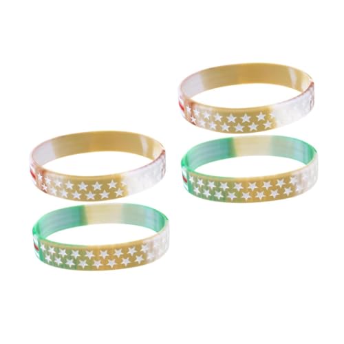 VICASKY 4 Stck. Teiliges American Independence Day Armband Patriotisches Memorial Flaggenarmband in Khaki und Grün Präsidentenwahl Cheer Bracelet für Erwachsene und Frauen von VICASKY