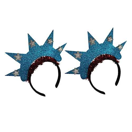 VICASKY 4 Stck. Teiliges Freiheitsstatue Stirnband mit Krone Farbenfrohes Party Haarreif Accessoire für Unabhängigkeitstag Festliche Kopfbedeckung für Damen Geeignet für Feierlichkeiten von VICASKY