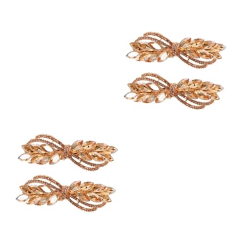VICASKY 4 Stck. Teiliges Haarschmuck mit Funkelnden Strass Haarspangen Stabile Französische Haarclips in Champagner Eleganter Brautschmuck für Hochzeit Verlobung und Besondere Anlässe von VICASKY