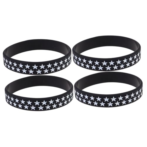 VICASKY 4 Stck. Us Flaggen Armband Rot Patriotisches Memorial Wristband für Unabhängige Tag Feier Präsidentenwahl Cheer Bracelet für Damen Herren von VICASKY