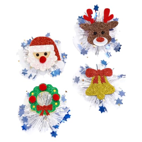 VICASKY 4 Stück Babyschleifenklammern klare Haargummis Haarschmuck für den Urlaub Weihnachtskopfbedeckung haarklammer set haarspangen set Haarspangen für Mädchen Haarnadel Schmiedeeisen von VICASKY