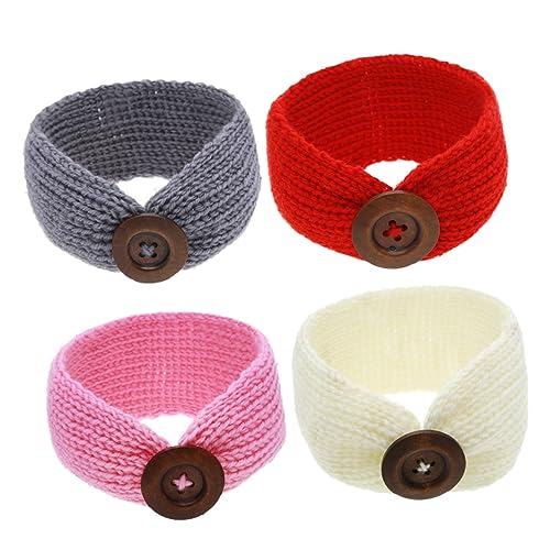 VICASKY 4 Stück Babystrickstirnband Babykopf Neugeborene Requisiten Haarpflegezubehör -hijab Babybreit Mädchen-stirnband -turban Stirnbänder Haarband Kind Stricken Schal Weben von VICASKY