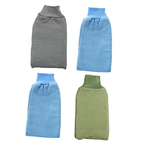 VICASKY 4 Stück Badetuch Badehandschuh Duschhandschuh Handschuh Zum Duschen Baden Reinigungstuch Dusche Reinigungshandschuh Zufällige Farbe von VICASKY