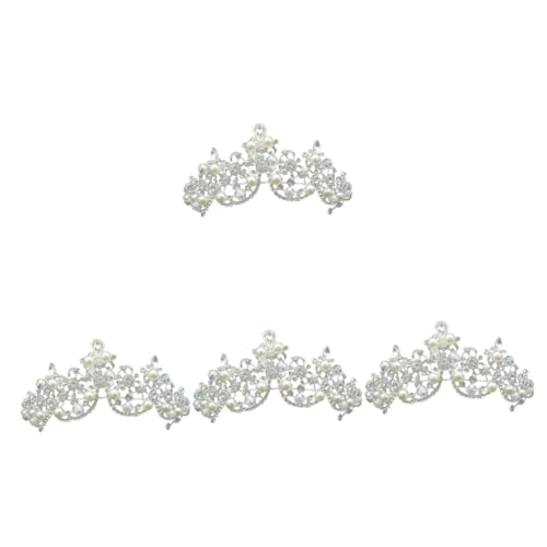 VICASKY 4 Stück Barock Brautkrone Strass und Perlen Leichtes Handgefertigtes Stirnband für Mädchen und Frauen Eleganter Haarschmuck für Hochzeit und Festliche Anlässe von VICASKY