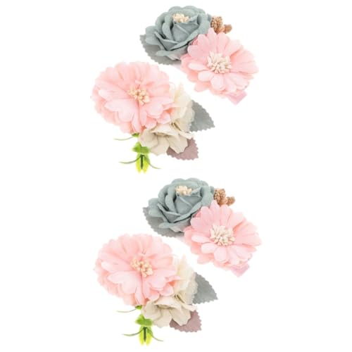 VICASKY 4 Stück Blumenkopfschmuck Blumen für Haare Kleinkind Haarspange kinder haarspangen haarspange kinder Tiara Haarnadel Blumenmädchen Haarspange Haarspangen für Kleinkinder die Blumen von VICASKY