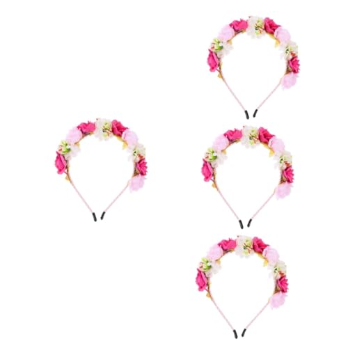 VICASKY 4 Stück Blumenstirnband mit Lebensechten Blüten Damen Haarschmuck aus Bequemem für Hochzeit Party Alltag Feminines Design Stilvoll und Langlebig für Festlichkeiten und Besondere von VICASKY