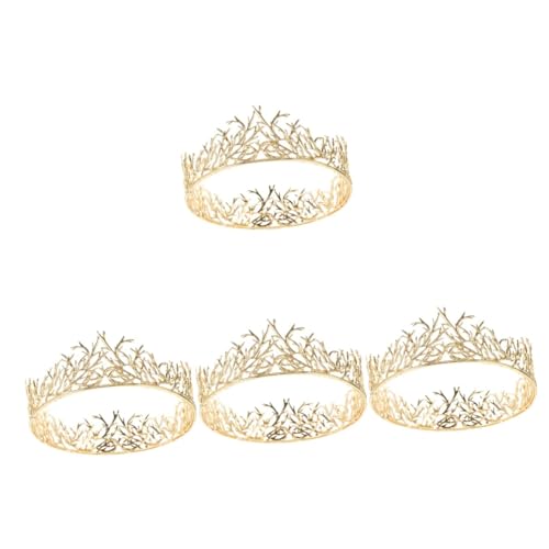 VICASKY 4 Stück Brautkrone Middle Eastern Stil Königliches Diadem Robust Eleganter Kopfschmuck Damen Hochzeit Fest Bankett von VICASKY