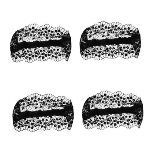 VICASKY 4 Stück Breites Damen Haarband mit Floraler Spitze Elastisch und Rutschfest Weiches Stirnband für Make Up Hautpflege Haarschmuck Vielseitiges Kopftuch für Alltag und Spa von VICASKY
