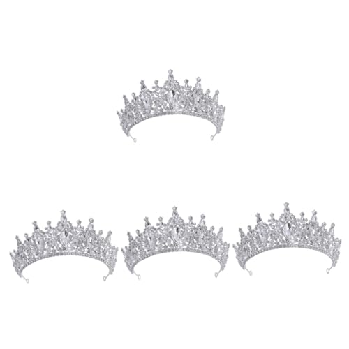 VICASKY 4 Stück Diadem Haarschmuck für Frauen mit Funkelnden Strasssteinen Hochzeit und Geburtstag Glitzernde Krone Stirnband Edles Accessoire für Braut und Besondere Anlässe von VICASKY