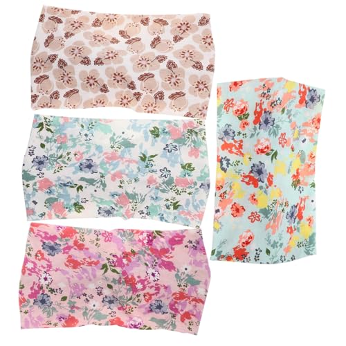 VICASKY 4 Stück Elastische Sport Stirnbänder für Damen Bedruckte Dehnbare Yoga Haarbänder Vielseitig für Workout Laufen Basketball Bequem und Sicher Sitzend Modisches Accessoire für von VICASKY