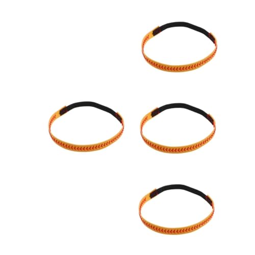 VICASKY 4 Stück Elastisches Baseball Stirnband Damen Handgefertigt Sportliches Leder Haarband Alltag Dehnbar Komfortabel Baseballmuster Kopfband von VICASKY
