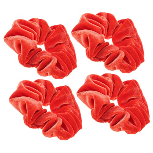 VICASKY 4 Stück Fluoreszenzfarbe Haarkreis Neon Haarschmuck für Damen fluoreszierende Haargummis Scrunchies Haargummis Farbige Haarbindungen Nette Haare Frauenhaarbänder Flanell Orange von VICASKY