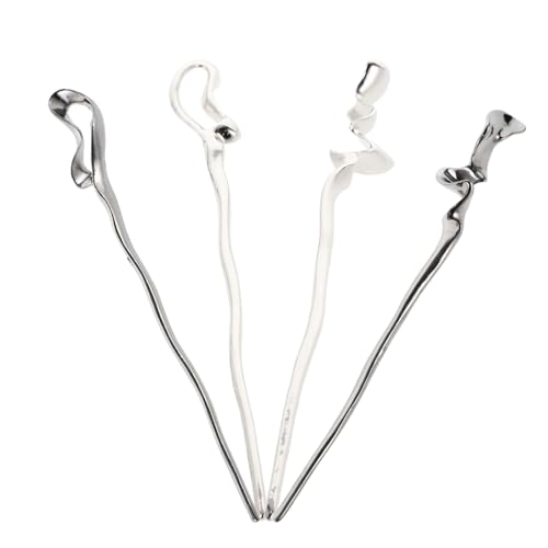 VICASKY 4 Stück Geometrische Legierungshaarnadel Klein Haarnadelstifte Haarstäbchen Für Frauen Gut Haarzubehör Stöcke Ausgefallene Haarnadeln Haarstock Vintage Hair Stäbchen Haardekoration von VICASKY