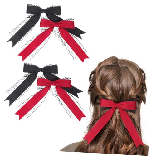 VICASKY 4 Stück Große Haarschleifen aus Spitze für Damen Vielseitige Haaraccessoires Edle Schleifenclips mit Langen Enden für Hochzeiten und Festliche Anlässe VICASKY 4 Stück Große Haarschleifen aus Spitze für Damen Vielseitige Haaraccessoires Edle Schleifenclips mit Langen Enden für Hochzeiten und Festliche Anlässe von VICASKY