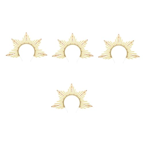 VICASKY 4 Stück Haarschmuck Stirnband Damen Gothic Kopfschmuck Cosplay Festival Accessoire Vintage Metall und Kunststoff Material von VICASKY