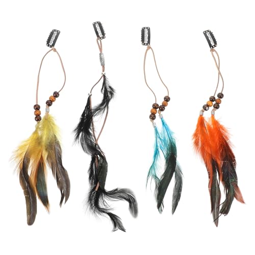 VICASKY 4 Stück Haarspangen-Set -Accessoires für Frauen Lange Quastenohrringe lange schwarze Ohrringe Renaissance-Haarschmuck Renaissance-Accessoires Pfauen-Haarspange Feder VICASKY 4 Stück Haarspangen-Set -Accessoires für Frauen Lange Quastenohrringe lange schwarze Ohrringe Renaissance-Haarschmuck Renaissance-Accessoires Pfauen-Haarspange Feder von VICASKY