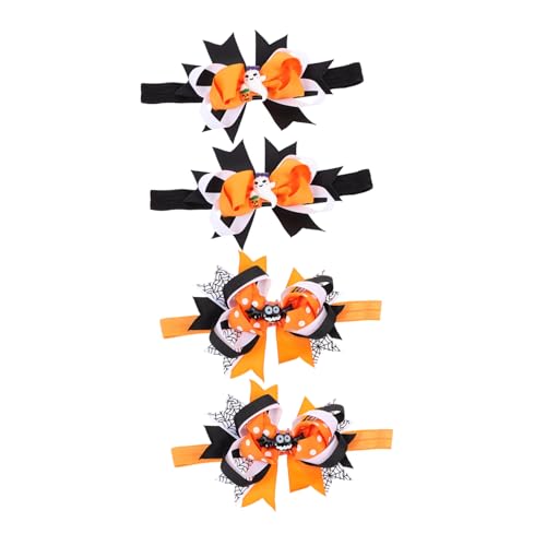 VICASKY 4 Stück Halloween-haarband Haarbandanas Halloween-party-haar-accessoire Kinderkostüm Haargummis Kleinkind Kleidung Spinnennetz-stirnband Kopfschmuck Für Kinder Bogen Schleife von VICASKY