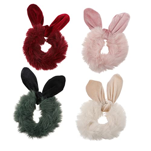 VICASKY 4stücke Elastische Haargummis Für Mädchen Stretch Haarseile Aus Plüsch Bequeme Und Langlebige von VICASKY