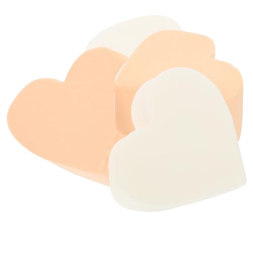 VICASKY 4 Stück Herzförmiger Makeup Schwamm Latexfrei Kosmetik Schwämmchen für Flüssige Foundation Zufällige Farben für Makellose Anwendung und Sanfte Pflege Haut Zufällige Farbe von VICASKY