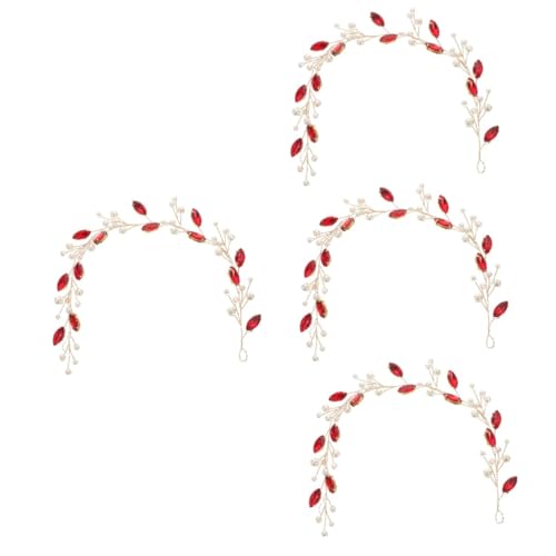 VICASKY 4 Stück Hochzeits Perlen Haarband mit Handgefertigtes Braut Accessoire für Besondere Anlässe Glänzendes Stirnband für Damen Festliche Hochzeitsfrisur von VICASKY