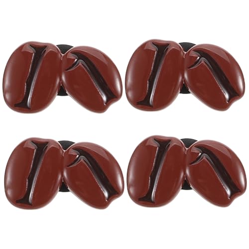 VICASKY 4 Stück Kaffeebohnenbrosche Rucksackstift Brosche Abzeichen Kaffeebohnenstifte Kaffeebohnenschmuck kawaii Brosche Schmuck aus Kaffeebohnen lustige abzeichen Legierung Hellbraun von VICASKY