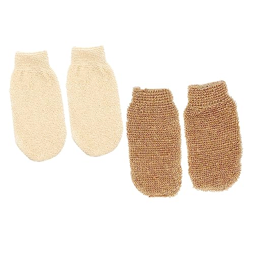 VICASKY 4 Stück Körperpeeling Handschuhe Duschpeelinghandschuhe für Sanfte Hautreinigung Spa Handschuhe zur Entfernung Abgestorbener Hautzellen für Damen und Herren Badezubehör von VICASKY