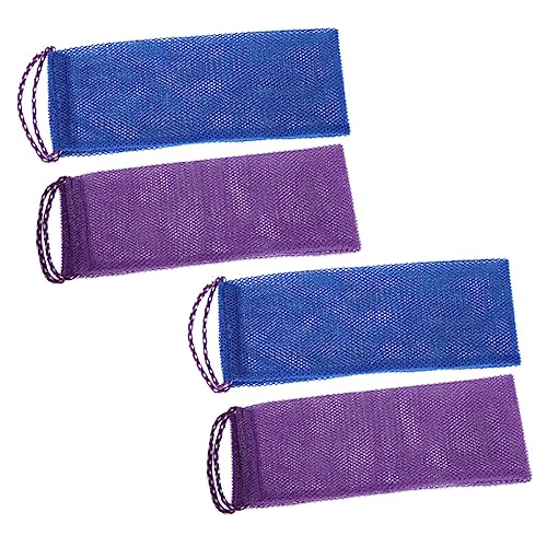 VICASKY 4 Stück Körperreinigungstücher Schäumende Badetücher für Sanftes Peeling Blau Hautfreundliche Langlebige Badehandtücher für Entspannende und Massage von VICASKY