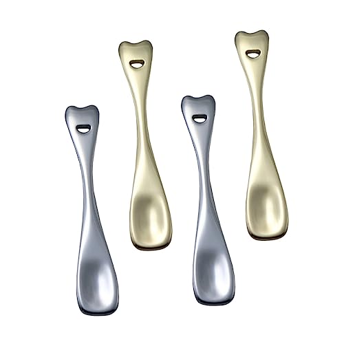 VICASKY 4 Stück Kosmetik Spatel Metall Kosmetik Löffel für Gesichtsmaske und Creme Ergonomisches Design Einfache Anwendung für Schönheitspflege und Hautpflege von VICASKY