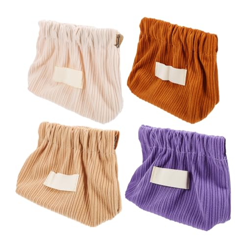 VICASKY 4 Stück Kosmetiktasche aus Cord Tragbare Make -up -Tasche Lippenstift Organizer Lippenstift Tasche Kosmetiktaschen für Damen Tasche für Make -up Make-up-Aufbewahrungsbehälter von VICASKY