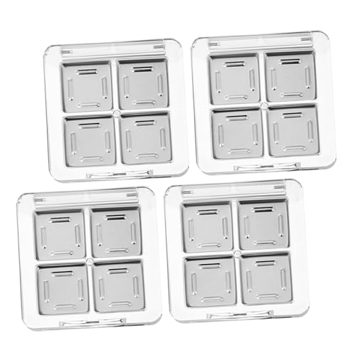 VICASKY 4 Stück Lidschattenbox Make-up-Box Mini-Palette Make-up-Palette leere Lidschattenpalette Mini-Lidschatten-Palette leere Lidschattenpfännchen Plastik Transparent von VICASKY