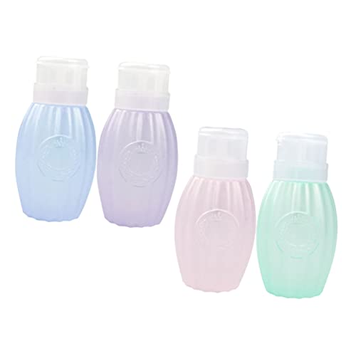 VICASKY 4 Stück Nachfüllbare Pumpflaschen 200ml Leere Pressflaschen für Nagellack Make Up Entferner Toner Auslaufsicher Tragbar Kunststoff für Reisen von VICASKY
