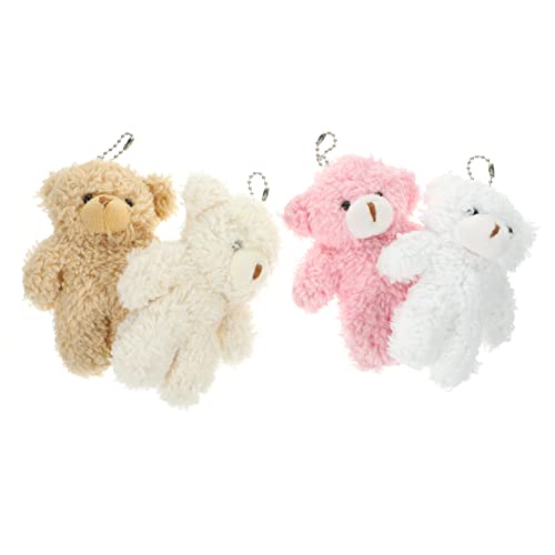 VICASKY 4 Stück Plüschbär lauch kuscheltier niedliche stuffed soft toys schlüsselkette ausgefallene weihnachten Plüschanhänger für Rucksäcke Kuscheltier-Anhänger von VICASKY