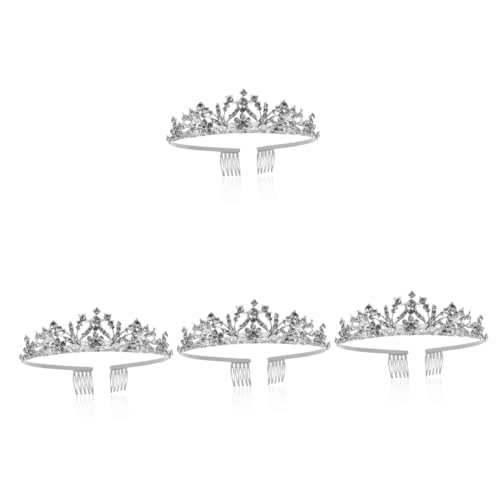 VICASKY 4 Stück Rhinestone Brautkrone Silber Hochzeitsdiadem mit Funkelnden Strasssteinen Eleganter Haarschmuck für Braut Brautjungfern und Festliche Anlässe Modisches Accessoire für von VICASKY