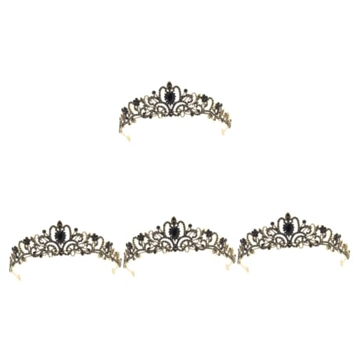VICASKY 4 Stück Rhinestone Brautkrone aus Langlebigem Legierungsmetall Dekoratives Tiara Haaraccessoire für Hochzeit Party Bühne und Besondere Anlässe Stabiler Sitz Strahlender für Damen von VICASKY