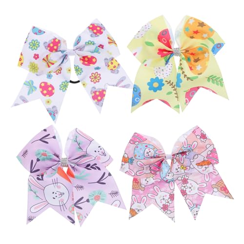 VICASKY 4stücke Schleifen Haarringe Schöne Kaninchen Haar Seil Cartoon Junge Mädchen Haar Schmuck Für Pferdeschwanz Frisuren von VICASKY