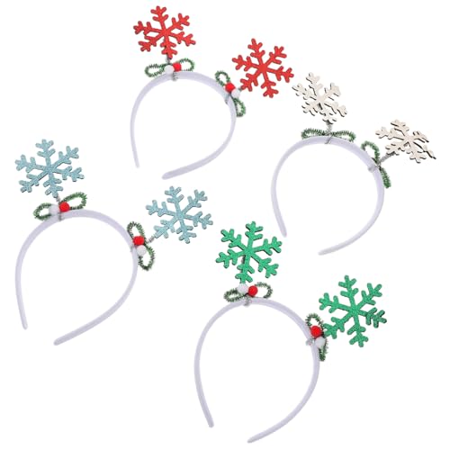VICASKY 4stücke Schneeflocken-haarspangen Glitzernde Schneeflocken-accessoires Schneeflocken-stirnband Für Mädchen Festliche Kopfbedeckungen Weihnachts-stirnbänder von VICASKY