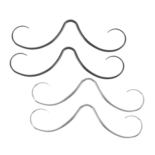 VICASKY 4 Stück Septum Piercing Schmuck für und Männer Verstellbarer Nasenring Silber und Schwarz Trendiges Nasenpiercing für Moderne Looks von VICASKY