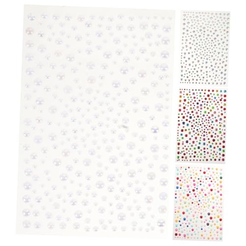 VICASKY 4 Stück Strass-Aufkleber für das Gesicht Abdeckung Diamant machen selbst Nagelperlen Edelsteine nagelsticker Strasssteine ​​mit flacher Rückseite Glas-Strasssteine ​​Flatback Acryl von VICASKY