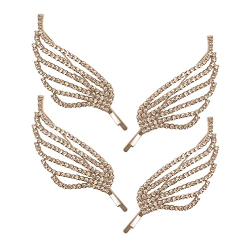VICASKY 4Stücke Strass Haarspangen Flügel Haarclips für Damen Hochzeit Braut Elegant mit Kristallen Haarschmuck von VICASKY