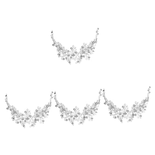 VICASKY 4 Stück Strass Stirnband Brautschmuck Haarschmuck Hochzeit Damen Haarrebe mit Kristallverzierung Haarschmuck Accessoire für Braut und Festliche Anlässe von VICASKY