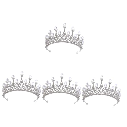 VICASKY 4 Stück Strass Tiara Haarreif Braut Krone Leichtes Design für Hochzeit Bühne Bankett Damen Haarschmuck Festlich Vielseitig Verwendbar von VICASKY