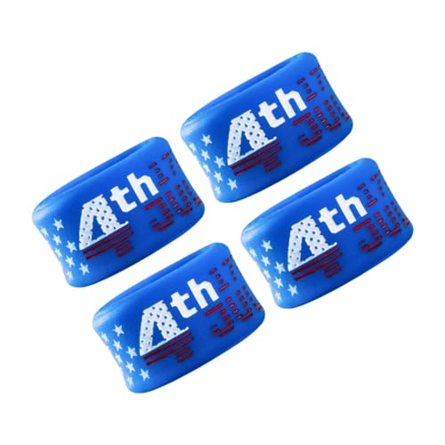 VICASKY 4 Stück Teiliges Amerikanische Flagge Silikonringe Passend Kreative Party Dekoration Perfektes zum Unabhängigkeitstag Detailreich und Gestaltet von VICASKY