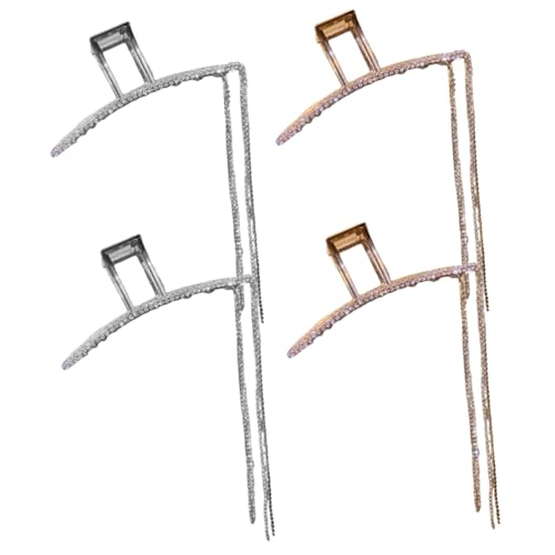 VICASKY 4 Stück Teiliges Funkelnde Haarklammern mit Ketten quasten für Frauen und Mädchen Langlebig Modisch Geeignet für Dünnes und Normales Haar von VICASKY