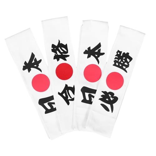 VICASKY 4stücke Hachimaki-haarband Aus Japanischem Design Komfortables Stirnband Aus Atmungsaktivem Stoff Für Fitness Sport Und Training Wiederverwendbar Und Leicht Zu Reinigen von VICASKY