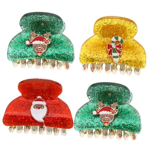 VICASKY 4 Stück Teiliges Kleine Bunte Haarklammern aus Kreative Weihnachts Haarspangen für Dünnes Haar Langlebige Styling Accessoires für Damen Party und Alltag von VICASKY