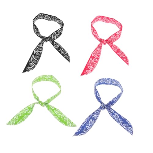 VICASKY 4 Stück Teiliges Kühles Haarband aus Baumwollmischung Atmungsaktiv Leicht und Modisch Geeignet für Sommer Outdoor Sport und Alltag Dekoratives Stirnband für Damen und Mädchen von VICASKY