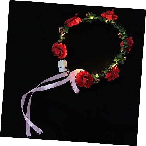 VICASKY 4 Stück Teiliges Leuchtendes Blumenkranz Stirnband für Damen für Hochzeiten Partys und Festivals Leicht und Bequem mit Einzigartigem Design und Feiner Verarbeitung von VICASKY
